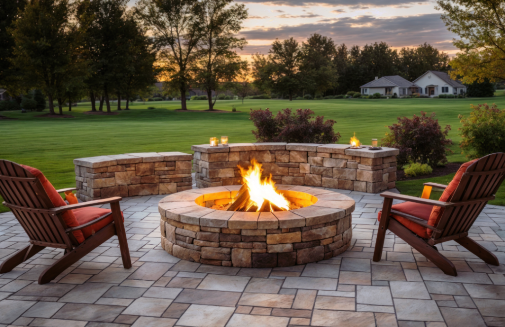hardscape, firepit